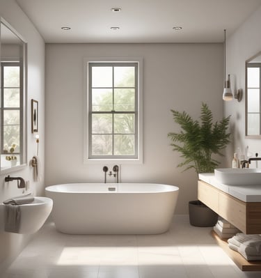 Luxurious living room with deep navy walls, gold accents, and minimalist Asian-inspired furniture.