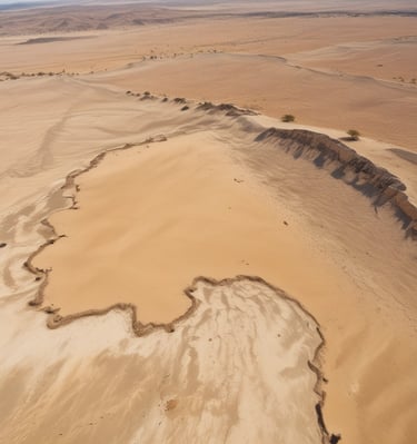 A cold storage unit nestled in arid land, showcasing energy-efficient design.