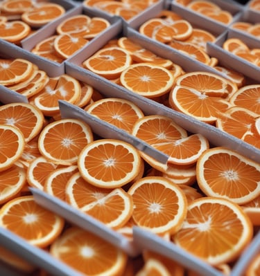 Frozen green beans stacked in transparent packaging ready for shipment.