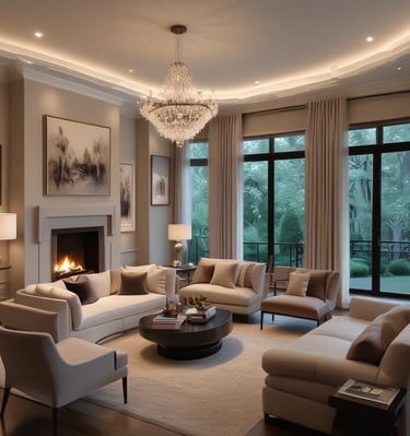 Impeccably tiled kitchen floor with subtle color tones.