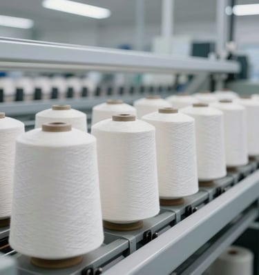 Artisan hands gently holding soft knitting yarn, highlighting texture and detail.