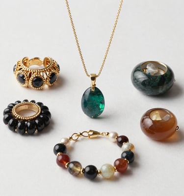 Art and craft items displayed with delicate textures and vibrant colors under soft lighting.