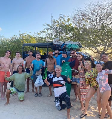 Full team and students after a beautiful day in Guriu