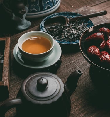 Making magic tea with Maeve.