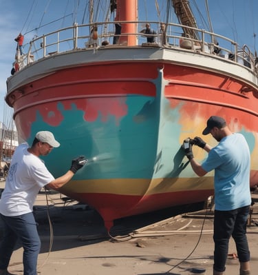 Close-up of a freshly painted wall in a rich navy blue shade.