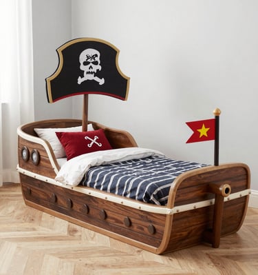 A magical forest nook with tree mural walls and a comfy reading tent.