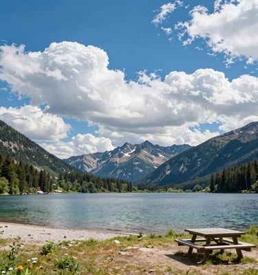 A quiet park bench surrounded by lush greenery, perfect for contemplation.