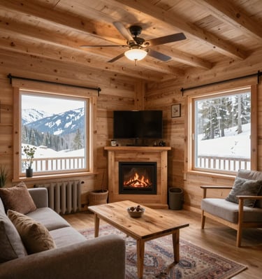 A close-up of a journal and pen resting on a wooden table.