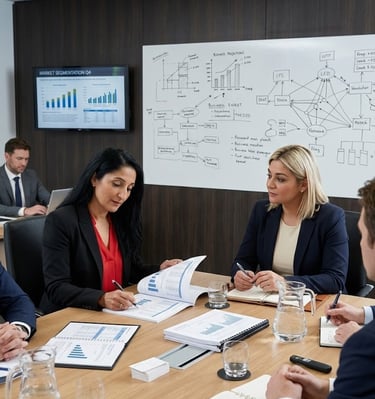 Équipe MatchProspecting en réunion stratégique autour des données et de la performance commerciale