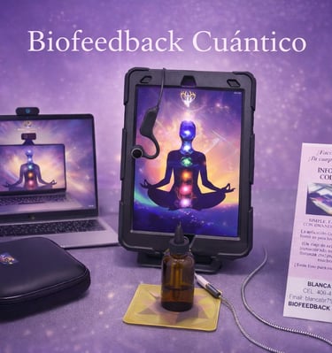 Sesión de biofeedback cuántico utilizada para evaluación energética, regulación del sistema nervioso