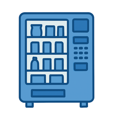 Vending machine logo used as a bullet point