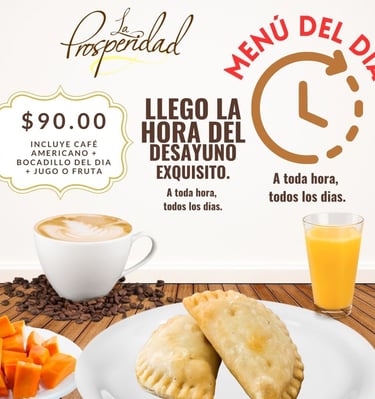 Menú del dia desayuno en Tlaxcala