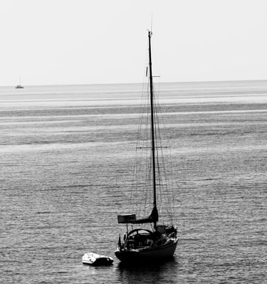 tirage d'art bateau noir et blanc
