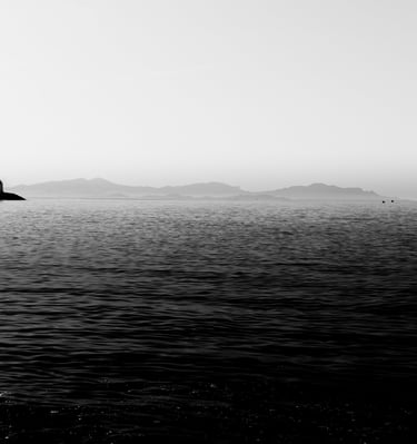 mer noir et blanc