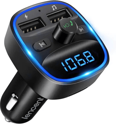LENCENT Transmisor FM Bluetooth Manos Libres Inalámbrico Reproductor MP3 Coche