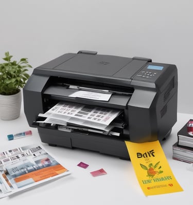 Various printing machines displayed in a modern setup.