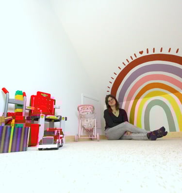 arc-en-ciel peinture mur salle de jeu Caen Normandie Calvados sur-mesure personnalisée