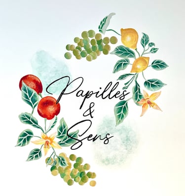 Logo peinture murale dans boutique épicerie fine artiste Marie Hardy Falaise Normandie Calvados