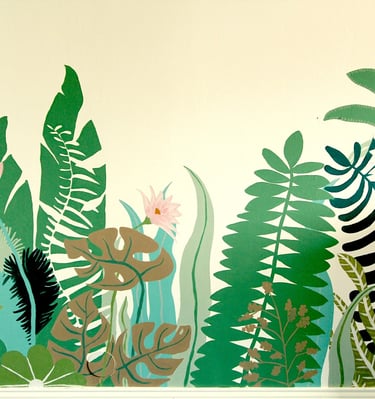 fresque murale peinte douanier Rousseau végétal salon Normandie Caen Marie Hardy