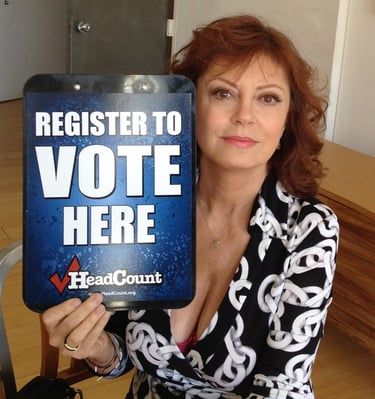 Celebrities use Facebook and Twitter to register voters