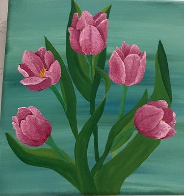 Five Pink Flowers