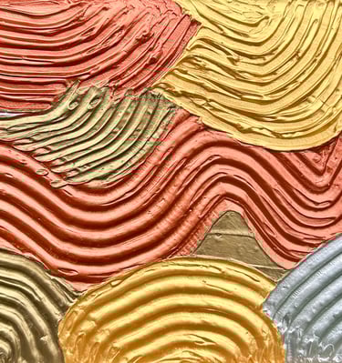 Textured Metallic Wave Pattern Painting
