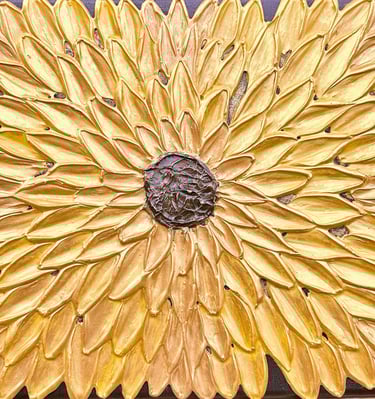 Large Textured Sunflower Painting