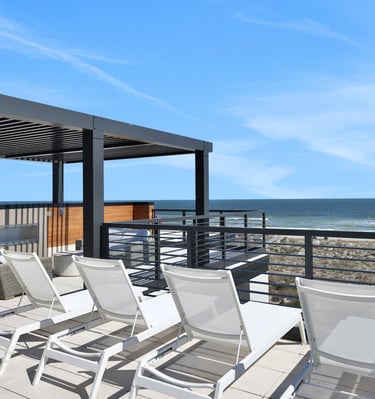 balcony viewing the beach
