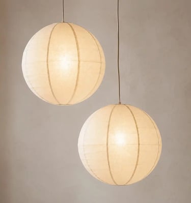Modern Paper Lantern Pendant Light for Organic Modern Interiors. Eftelt Home Decoration