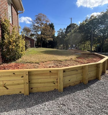 wood retaining wall