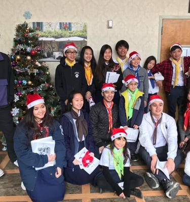 Christmas Caroling for the seniors! Proud of these boys and girls for singing