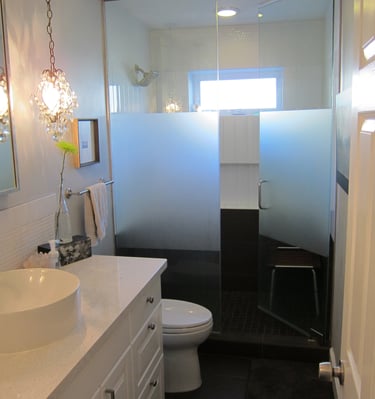 Master bathroom after remodel – custom tile walk-in shower and modern fixtures – Scottsdale, AZ