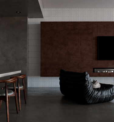 salon cocina con sillon y gato encima