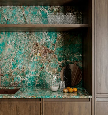 a kitchen counter top with a sink and a sink