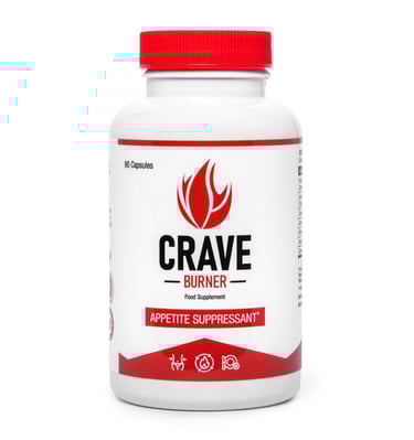 a bottle of cravel burner with a red cap
