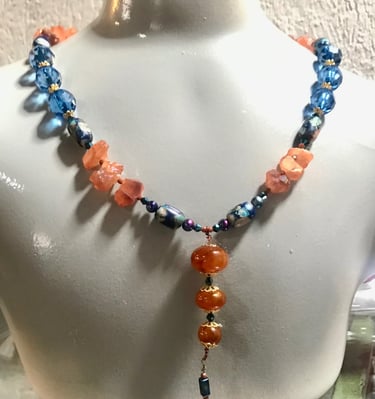 Necklace, beads, wire