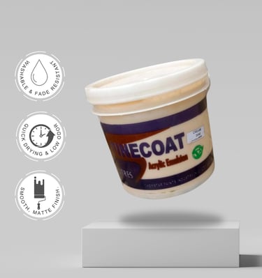 small bucket of acrylic emulsion paint