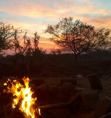 Firepit at Albizia self catering safari tents in Hluhluwe