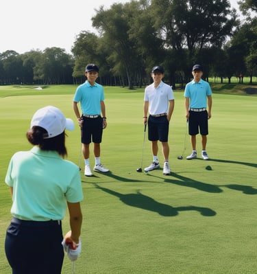 golf instructor helping a student at chee chan