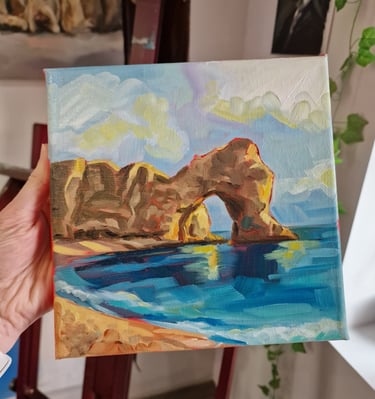 landscape art, unique gifts, durdle door, art for sale Poole, art for sale UK, artist, art, buy art,