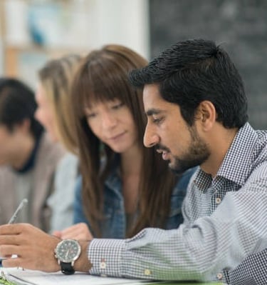 Students filling visa application forms study abroad