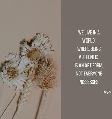 a quote about being a writer, with a photo of flowers