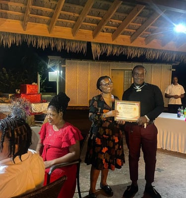 Creative staffing agency staff receiving their award certificates.