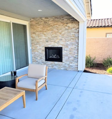 stone work fireplace surround for outdoor gas fireplace. personalized fireplace remodels Colorado Springs.