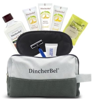 Compact travel toiletry kit with essentials.