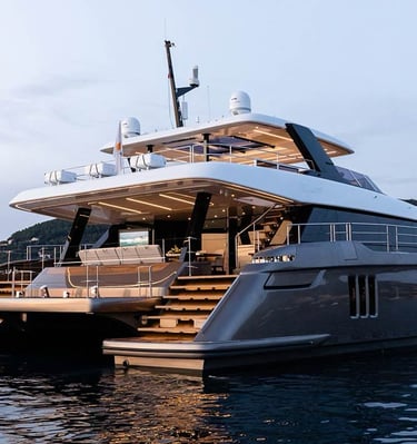 a boat in the water with a boat in the background