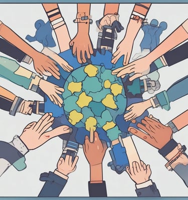 A person is standing on a stage holding a microphone, speaking in front of a large banner. The setting appears to be a formal training or seminar event. The banner contains text about 'Training Andalasian Character' and shows some logos, emphasizing educational or character-building themes. The decor includes wooden paneling and green and white elements.