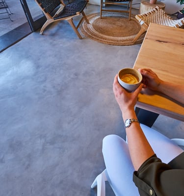 Renocrete Cloud Grey floor — seamless, durable cement-based flooring for modern residential and commercial interiors Botswana