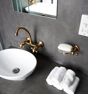 Tswanacrete installed Satincrete Graphite in a seamless elegant bathroom finish in gaborone botswana