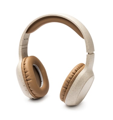 Auriculares inalámbricos realizados en fibra de trigo con diadema acolchada
